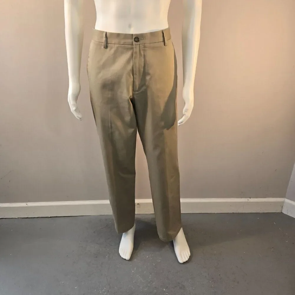Dockers Pants Mens 34 x 32 Brown Khaki Straight Fit Cotton Chino Pants